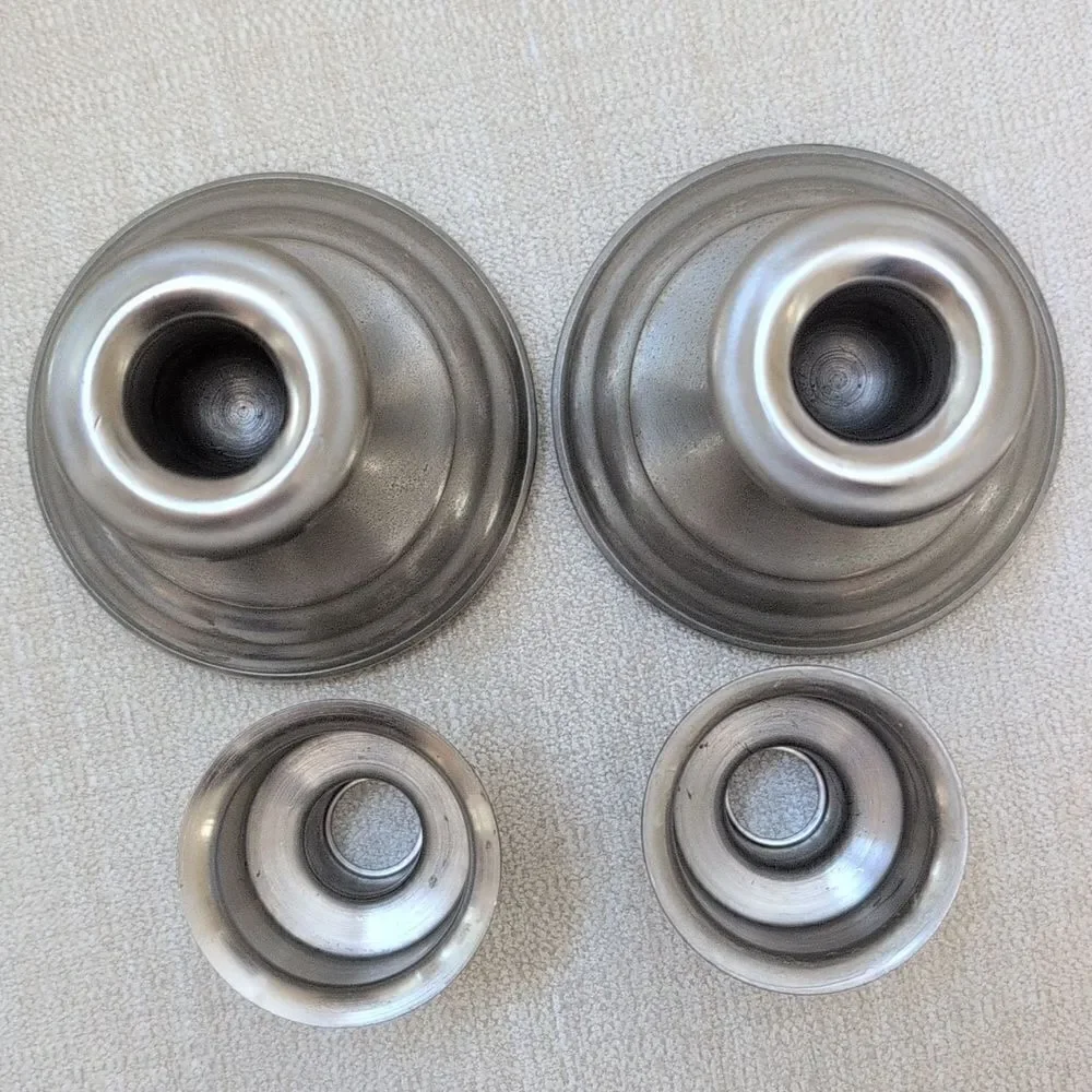 Vintage F. B. Rogers Weighted Pewterlite Candleholders with Candle Extenders
